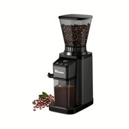 IAGREEA Anti-static Conical Burr Coffee Grinder With 48 Precise Settings, Adjustable Burr MillCoffee Bean Grinder For 2-12 Cups, With Precision Electronic Timer, Black
