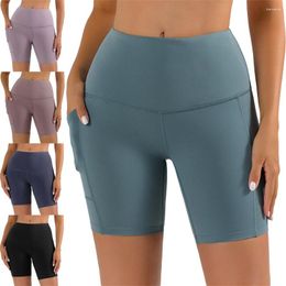 Active Shorts Women Sports Summer Tights Yoga Short Pants Quick Dry Fitness Solid Colour Wrapped Slimming Workout Clothing