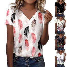 Women's T Shirts Y2k Clothes Women Delicate Unique Casual And Tops Print Short Sleeve Plus Size