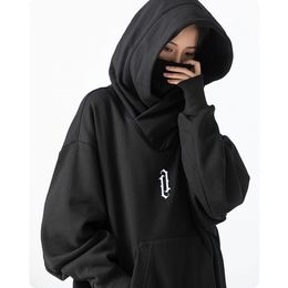 Autumn winter High collar hoodie loose comfortable Men's clothes Harajuku Hiphop streetwear Fleece hooded oversize
