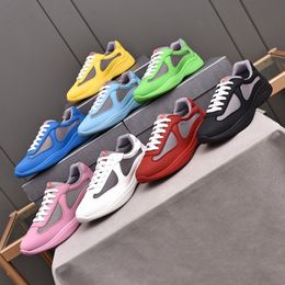 Designer Shoes America Cup Casual Shoes Sneakers Trainers Mens Breathable Soft Rubber and Bicycle Fabric Sports Shoes Lace Up Outdoor