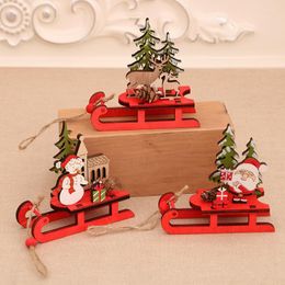 Christmas Decorations Year 2023 Wooden Pendants Xmas Tree Hanging Ornaments Wood Craft For Home Kids Gifts Navidad