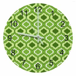 Wall Clocks Green Morocco Luminous Pointer Clock Home Interior Ornaments Round Silent For Living Room Bedroom Office Decor