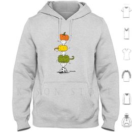 Men's Hoodies Pumpkin Skull Totem Pole Hoodie Long Sleeve Halloween