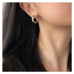 Hoop Earrings 4mm Thick Stainless Steel Gold-plated Sleek Stacked Huggies Circle Buckle Steampunk Women Men Classic Accessories