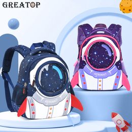 s 3D Rocket Children's Anti Loss Astronaut Waterproof Cartoon Children's Backpack Durable 230714