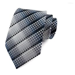 Bow Ties Fashion Silk Mens Neck Tie 8cm Width Man Necktie Black Blue Grey Patterned For Wedding Party Gravatas Para Homens YUW10