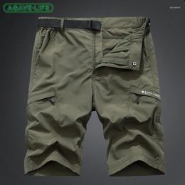 Men's Shorts Summer Outdoor Leisure Cargo Pants Men Multi-pocket Quick Dry Short Pant Solid Colour Military Beach Trousers
