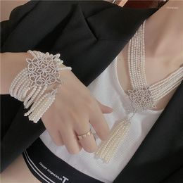 Necklace Earrings Set Women's 45-55cm DIY Micro Inlay Zircon Clasp Accessory 4-5mm White Freshwater Pearl Bracelet Fashion Jewellery