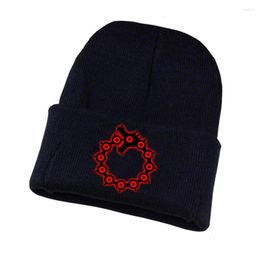 Ball Caps Anime The Seven Deadly Sins Knitted Hat Cosplay Unisex Print Adult Casual Cotton Teenagers Winter Cap