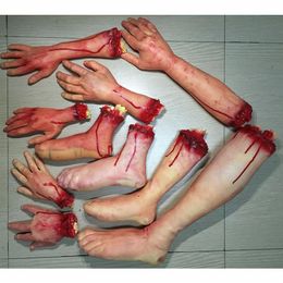 Halloween Horror Props Bloody Hand Haunted House Party Decoration Scary Hand Finger Leg Foot Brain Heart 309U