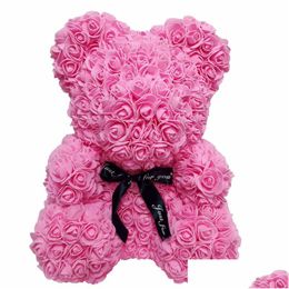 Decorative Flowers Wreaths Wholesale Big Custom Teddy Rose Bear With Box Luxurious 3D Of Roses Flower Christmas Gift Valentines Da Dhq9K