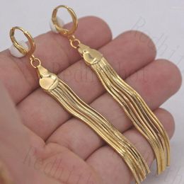 Dangle Earrings 24K Yellow Gold Plated Long Tassel For Women Vietnamese Saudi Hypoallergenic Hoop Trendy 2023