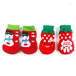 Dog Apparel Small Cat Dogs Knit Warm Socks Puppy Shoes Chihuahua Thick Protector Print Sock Pet Winter Anti-Slip Sport Christmas Set