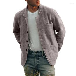 Men's Jackets Euro Size Man Casual Overcoat Coats Autumn 2023 Youth Solid Color Fashion Trend Grey Black Sweater Streetwear