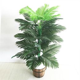 90cm 39 Heads Tropical Plants Large Artificial Palm Tree Fake Monstera Silk Palm Leaves False Plant Leafs For Home Garden Decor278y