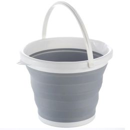 Buckets Folding Bucket 10L for Fishing Promotion Car Washing Outdoor Water Silicone Portable Camping Garden 230714