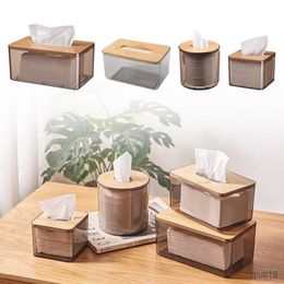 Tissue Boxes Napkins Japanese Tissue Box Home Desktop Storage Box Wooden Cover Transparent Napkin Holder Toilet Paper Holder For Bathroom Accessories R230715