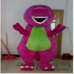 2018 Barney Dinosaur Mascot Costume Movie Character Barney Dinosaur Costumes Fancy Dress Adult Size Clothing177G