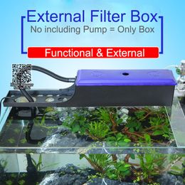 Filtration Heating Aquarium External Filter Box for pump water box circulation system Adjustable length 24 60cm filter container fish tank 230715