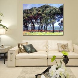 Handmade Artwork on Canvas Pine Trees Cap D Antibes 1888 Claude Monet Painting Countryside Landscapes Office Studio Decor
