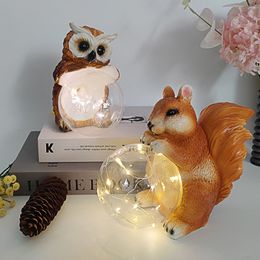 Decorative Objects Figurines Simulated owl solar lamp decoration outdoor garden balcony landscape 230714