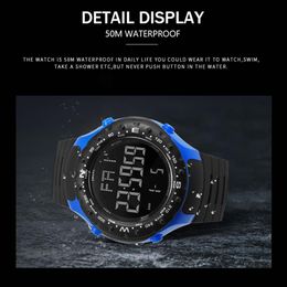 luxury Watch for Men 5Bar Waterproof SMAEL Watch S Shock Resist Cool Big Men Watches Sport Military 1342 LED Digital Wrsitwatches 224k