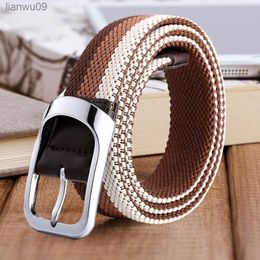 2023 New Two Tone Braided Belt Comfortable Casual Men's Belt Elastic Braided Women's Belt L230704