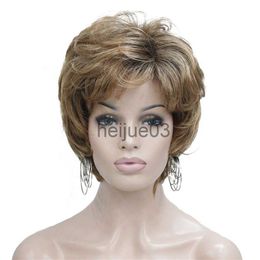 Synthetic Wigs StrongBeauty Women's Capless Wigs Light brown Mix Short Straight Synthetic Hair Wig x0715