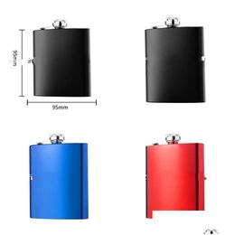 Hip Flasks 6Ounces Wine Pot Flask Paint Matte Black Cup Stainless Steel Bottle Flagon Small Portable Mug Outdoors Indoor Drinking Ut Dhrkm