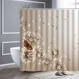 Shower Curtains Floral Dandelion Shower Curtains Butterfly Watercolour Natural Flower Spring Maple Leaves Mid Century Bathroom Decor Bath Curtain