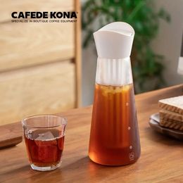 CAFEDE KONA Cold Brew Coffee Pot Cold Brew Bottle Teapot Fruit Teapot Large Capacity Glass Ice Drop Cold Brew Pot Material: High Borosilicate Glass, PET, ABS