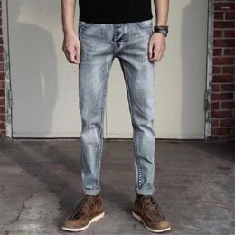 Men's Jeans Autumn And Winter Slim Fit Straight Tube Trend Retro Wash Casual Versatile Long Pants Small Feet Loose