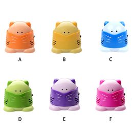 Lint Removers Cartoon Cat Desktop Vacuum Cute Style Mini Keyboard Dust Collector Remover Drill Stitch Embroidery Tools Orange 230714