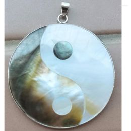 Pendant Necklaces Mother Of Pearl Shell Round Women Men Bead 1pcs PD2238