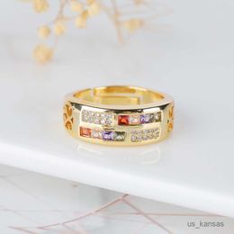 Band Rings 18K Gold New Deslgn Zlrcon Curved Openlng Adjustable Rlng Women's Classlc Small Popular Hlgh Quallty R230715