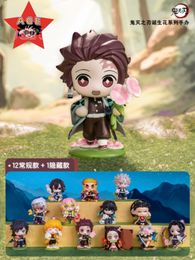 Blind box Original Demon Slayer Blind Box Bubble Mart Kamado Tanjirou Kamado Nezuko Box Pvc Anime Figure Model Toy Male Doll Gift 230714