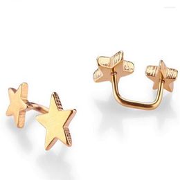 Stud Earrings Double Star Earring Woman Fashion Cool Ear Piercing Jewelry 1 Pair