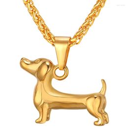 Chains ChainsPro Dog Pendant Dachshund Necklace Gold Black Colour Stainless Steel Jewellery Cute Animal