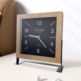 Table Clocks Retro Desktop Alarm Clock Quite And Silent Accurate Rimekeeoing Large Digital Can See Clearly MDF Density Board Material