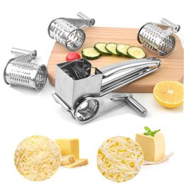 Cheese Tools Rotary Grater 304 Stainless Steel Shredder With 431 Sharp Drums Manual For Chocolate Fruit 230714