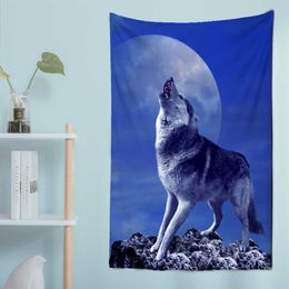 Tapestries Dome Cameras howl of a wolf Holy Animals Tapestry Wall Hanging Decor Chakra Carpet Witchcraft Wall Cloth Wolf Tapestries