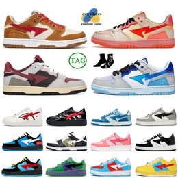 2023 Designer Sk8 Sta low Casual Shoes Platform Sneakers Men Women Shark Black White Camo Combo Pink Star Plate-forme Bathing M2 Runner Trainers 36-45