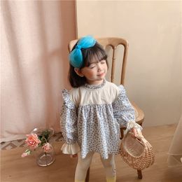 Toddler Girls Kids Clothing Floral Blouse Spring New Baby Cute Korean Shirts for Baby Birthday Girls Children Clothing Shirts