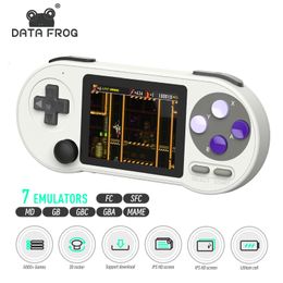 Portable Game Players DATA FROG SF2000 3 inch Screen Handheld Game Console Player Portable Game Player Built-in 6000 Games For Support AV Output 230715