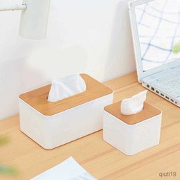 Tissue Boxes Napkins Removable Wooden Cover Tissue Box Mini Tissue Storage Tube Holder Storage Box Car Home Decoration Simple Fashion Tissue Box R230715