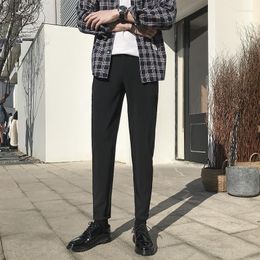 Men's Pants Style Long Slim Fit Small Casual Korean Straight Clothing Y2k Streetwear Cargo Man
