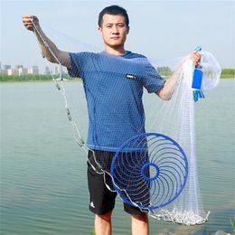 Fishing Accessories Finished product fish net blue fishing network rede de pesca fish net gear peche a la carpe Fishing Accessories 230715