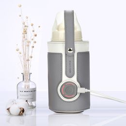 Bottle Warmers Sterilizers# USB Baby Bottle Warmer Portable Travel Milk Warmer Infant Feeding Bottle Heated Cover Insulation Thermostat Outdoor Food Heater 230714