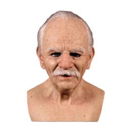 Party Masks Old Man Latex Mask Halloween Props Bald Wrinkled Masquerade Prop Horror Movie Cosplay Scary Wig MaskCosplay286A